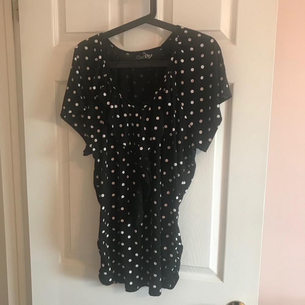 Polka Dot Ruffle Blouse